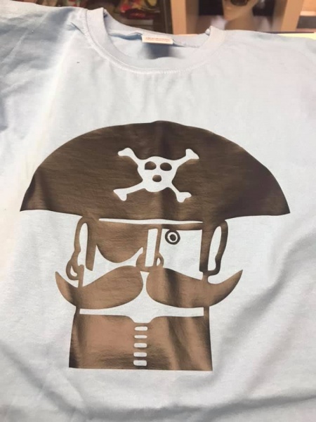 Treasure Isle Pale Blue & Black Vinyl T-Shirt